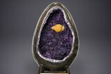 Egg-Shaped Amethyst Geode with Metal Stand - Spectacular Display! #351510-2